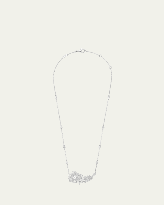 Plume de Paon Pendant Necklace with Diamonds